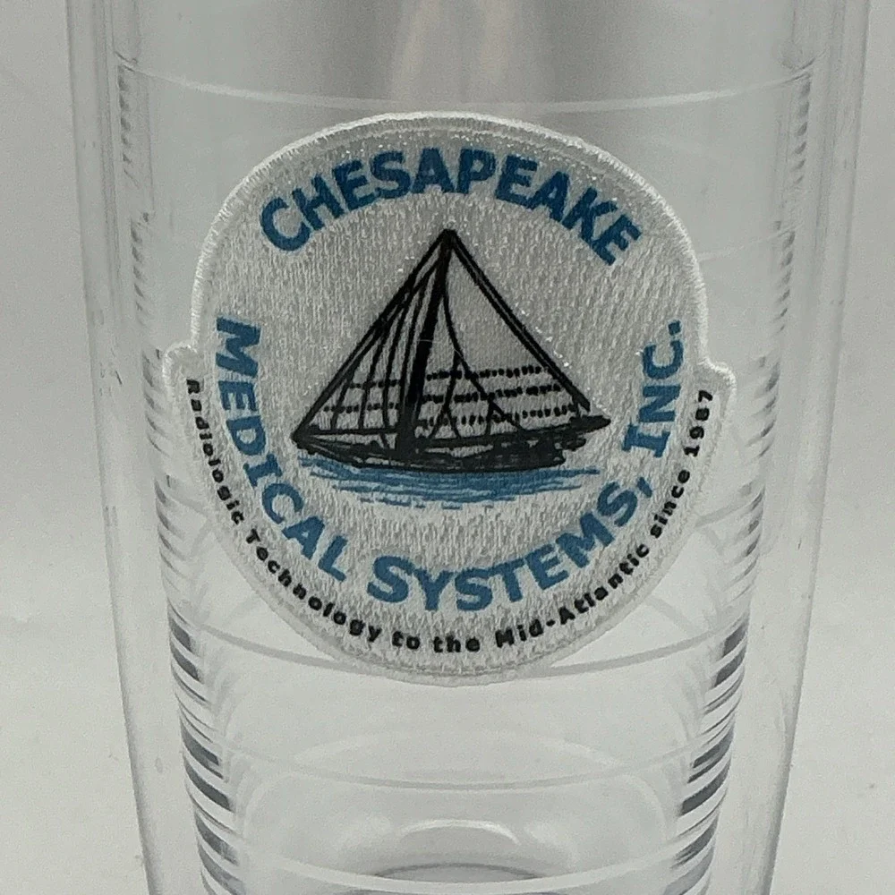 Pair of Tervis 16oz Tumblers Clear Insulated Chesapeake Medical Systems Patch
